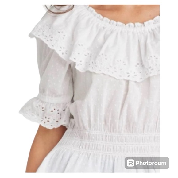 Universal Thread White Ruffle Short Sleeve
Eyelet Peplum Blouse size XXL - Picture 7 of 8